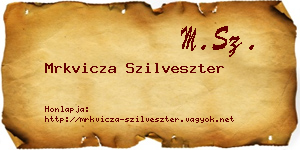 Mrkvicza Szilveszter névjegykártya